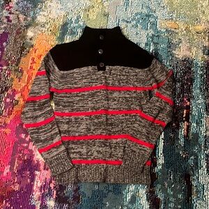 Mockneck Three Button Sweater